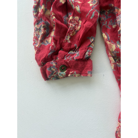 Billabong Size Medium Kimono Floral Duster Cardigan Open Front Red Women’s - Picture 3 of 4